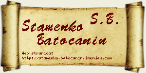 Stamenko Batoćanin vizit kartica